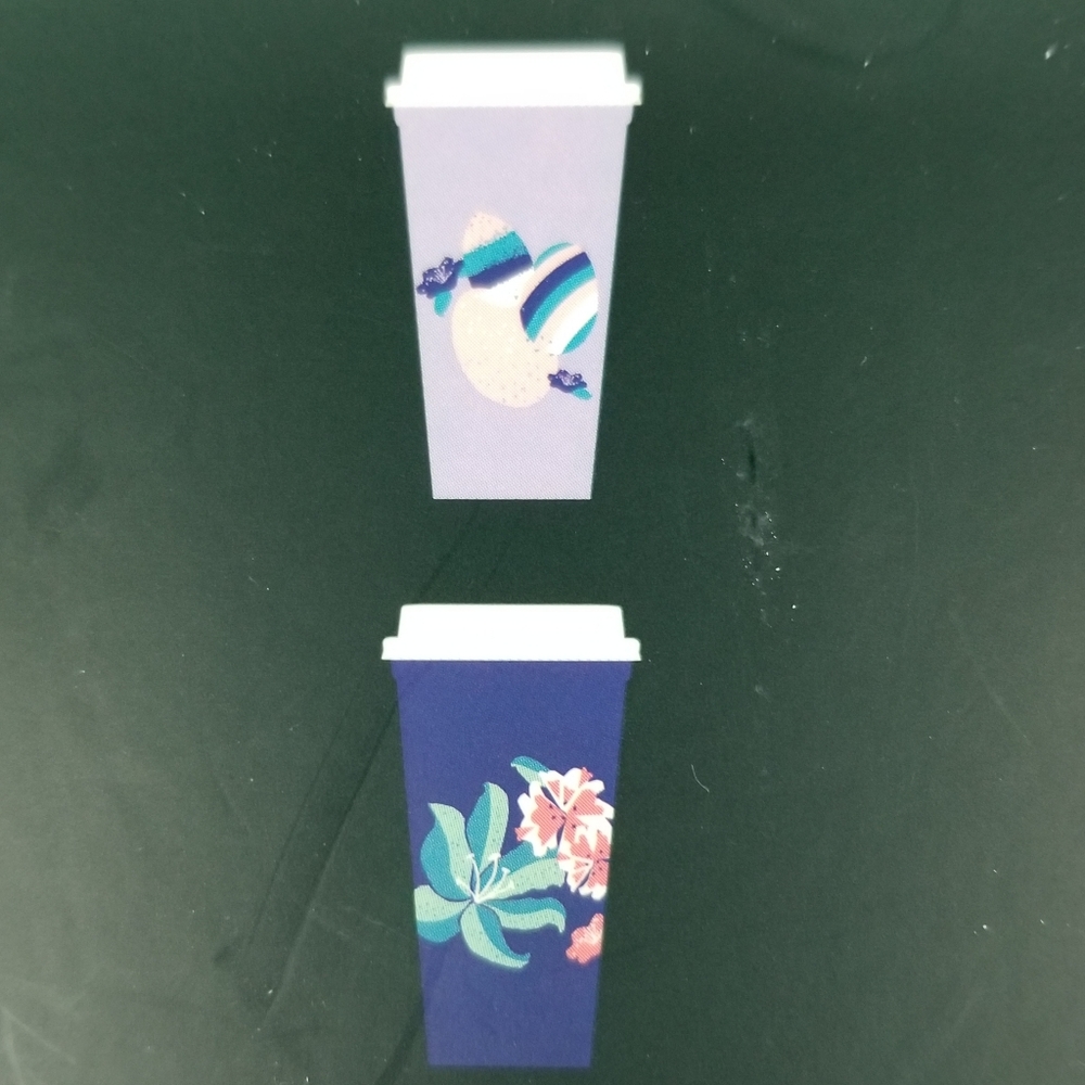 Starbucks Reusable Hot Cups 6 pack 16 ounces Spring Easter Bunny Rabbit NWT - Picture 10 of 13